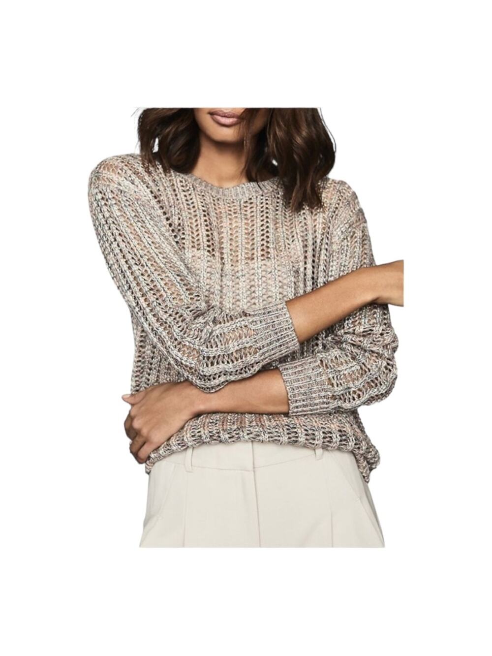 Reiss Poly Space-Dye Open Knit Sweater size Small